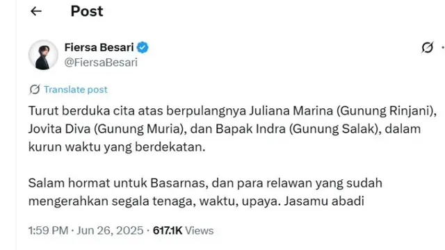 Fiersa Besari Berduka, 3 Pendaki dari 3 Gunung Ditemukan Meninggal dalam Waktu Hampir Bersamaan