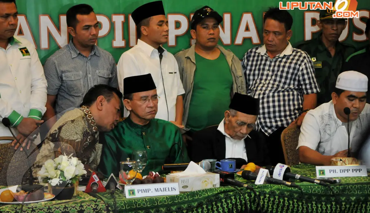 Dari 53 pengurus DPP PPP, hanya 15 anggota yang tercatat hadir pada rapat pleno, Selasa (22/4/14). (Liputan6.com/Johan Tallo)