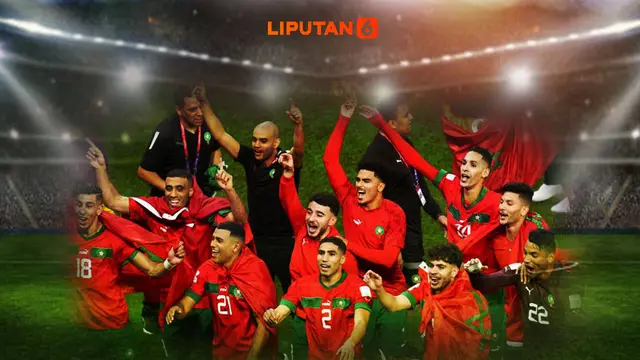 Banner Infografis Gebrakan Kuda Hitam Maroko di Piala Dunia 2022