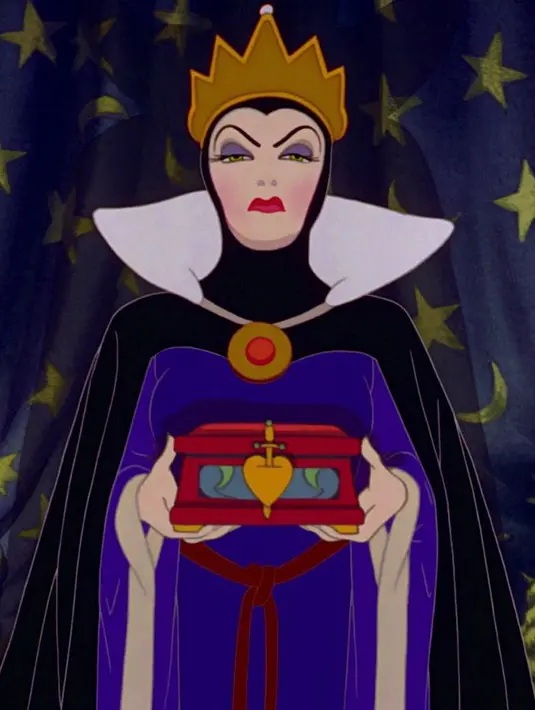 Siapa yang nggak tahu The Queen? Ia adalah ibu tiri Snow White yang memerintahkan pemburu untuk membunuh anaknya itu. Bahkan ia minta pemburu untuk membawa jantung Snow White sebagai bukti. (Disney)