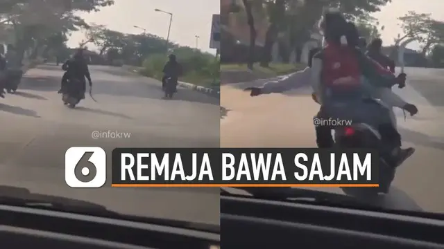 Beredar video sekelompok remaja berseragam sekolah kendarai motor ugal-ugalan di jalan dan membawa senjata tajam.