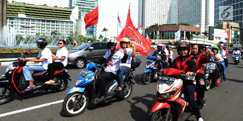 Kampanye Akbar Jokowi - Amin, Massa Konvoi Menuju GBK