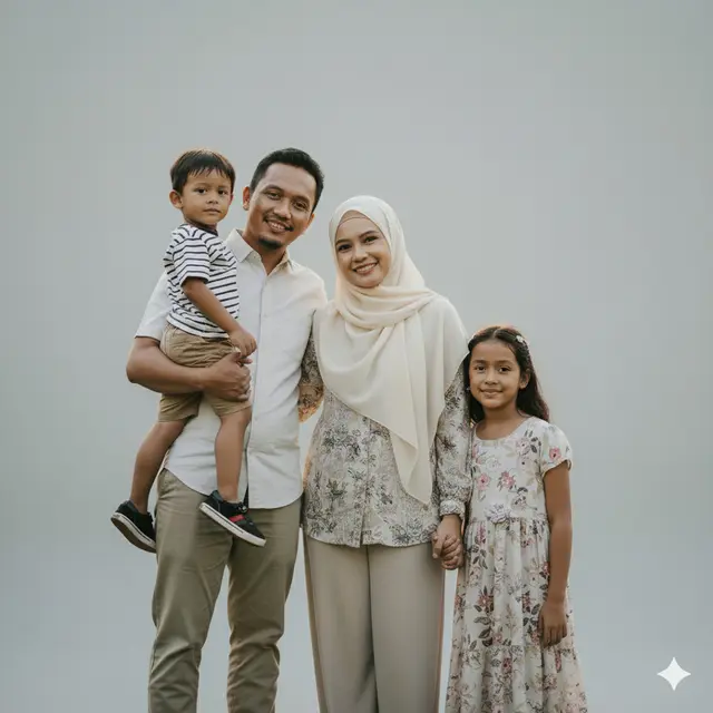 Cara Buat Foto Keluarga dengan AI di Google Gemini (created by AI)