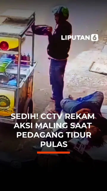 Sedih! CCTV Rekam Aksi Maling saat Pedagang Tidur Pulas