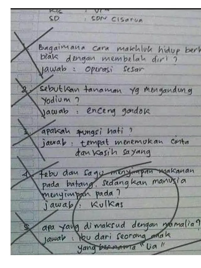 6 Potret Lembar Jawaban Murid Dapat Nilai 0 Ini Bikin Guru Tepuk Jidat