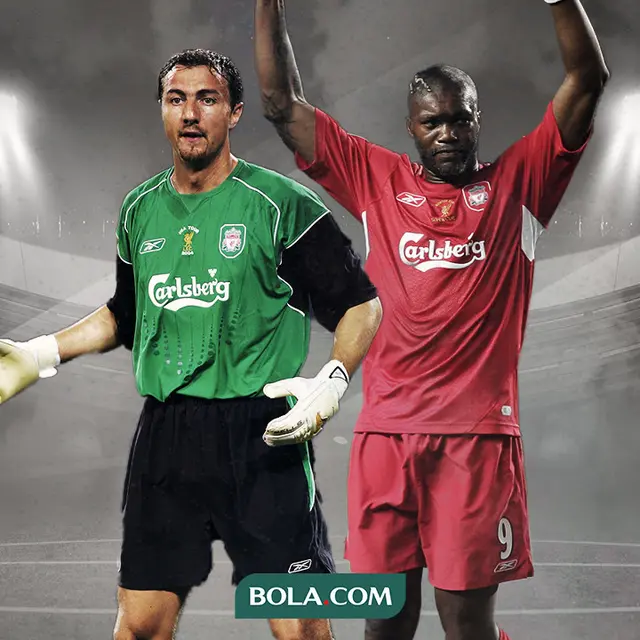 Djibril Cisse dan Jerzy Dudek