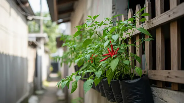 Kebun Cabai di Polybag Gantung