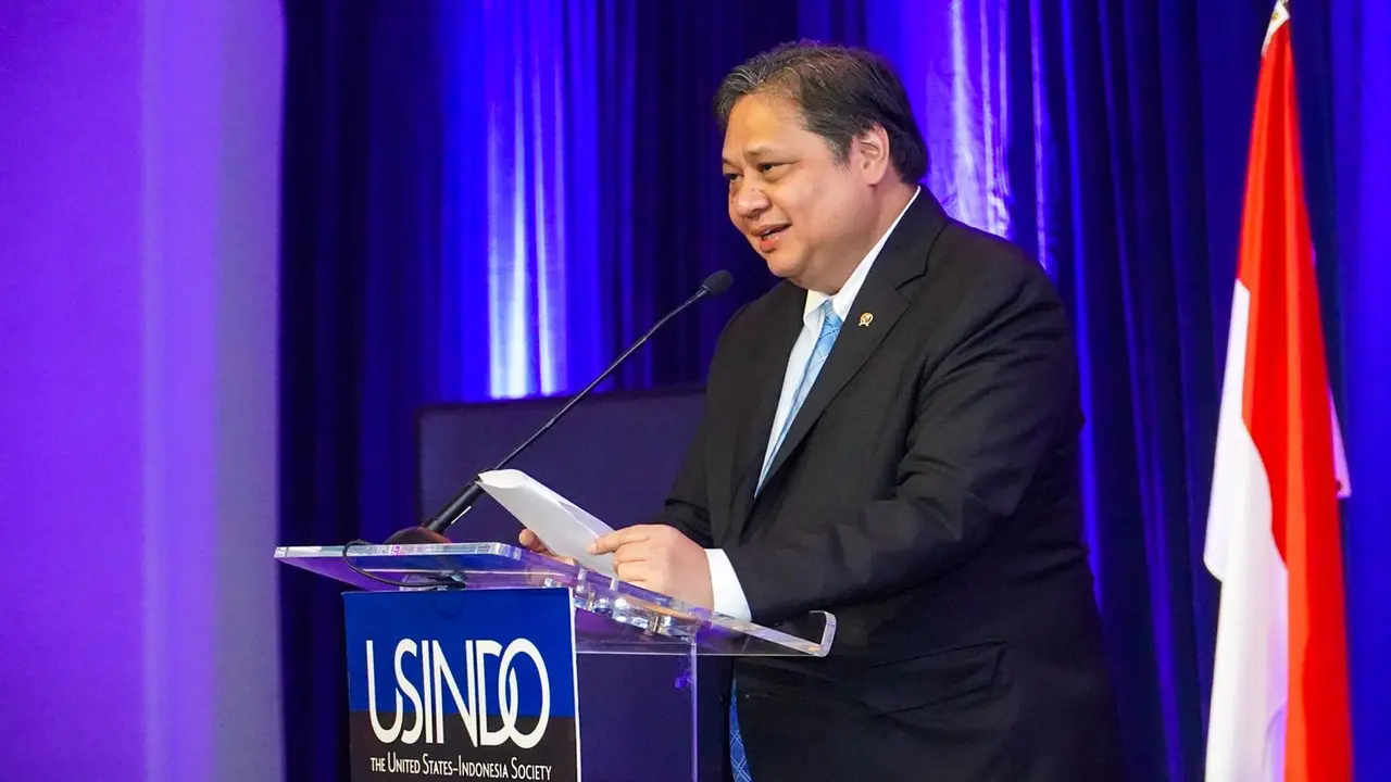 Menteri Koordinator Bidang Perekonomian Airlangga Hartarto menjadi pembicara pada Gala Dinner yang diselenggarakan oleh United States-Indonesia Society (USINDO) di Washington D.C pada Selasa (25/10).