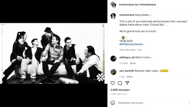 Donny Suhendra meninggal dunia. (instagram.com/indralesmana)