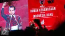 Ekspresi Presiden Jokowi saat berpidato di acara HUT PIDP ke-44 di JCC, Jakarta Pusat, Selasa (10/1). Dalam pidatonya Jokowi membanggakan kinerja ekonomi Indonesia yang mampu mencapai angka 5,18 persen. (Liputan6.com/Faizal Fanani)