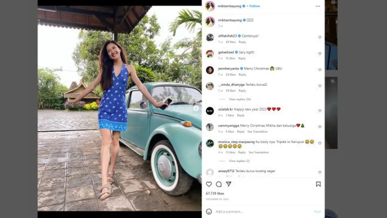 Kumpulan Potret Cantik Mikha Tambayong Berpose dengan Mobil dan Motor Klasik