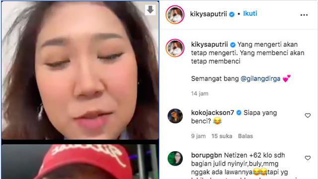 Dianggap Sindir Fuji, Gilang Dirga Beri Klarifikasi. (instagram.com/kikysaputrii)