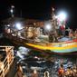 Bakamla menangkap kapal Vietnam berbendera Indonesia di perairan Natuna Utara. (Foto: Liputan6.com/Bakamla/Ajang Nurdin)