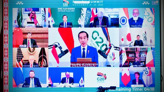 Presiden Joko Widodo atau Jokowi mengikuti Konferensi Tingkat Tinggi (KTT) G-20 secara virtual
