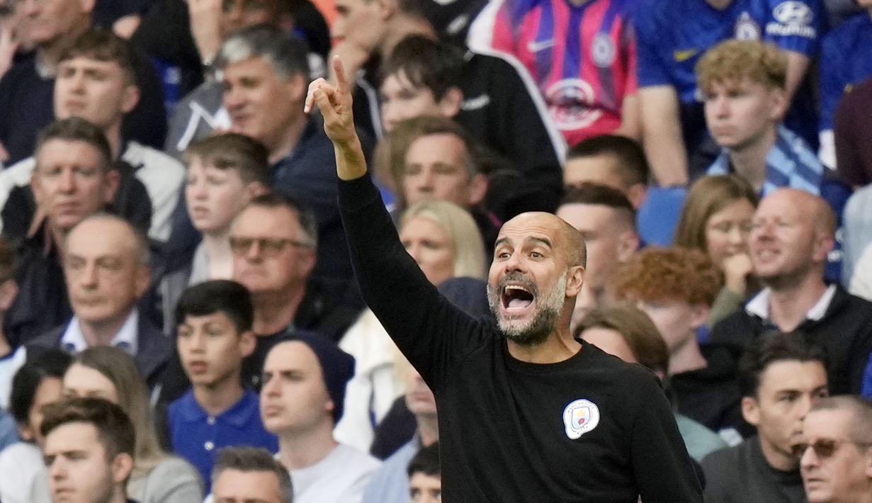 Anak asuh Pep Guardiola itu berhasil mengalahkan Chelsea dengan skor tipis 1-0. (AP/Alastair Grant)
