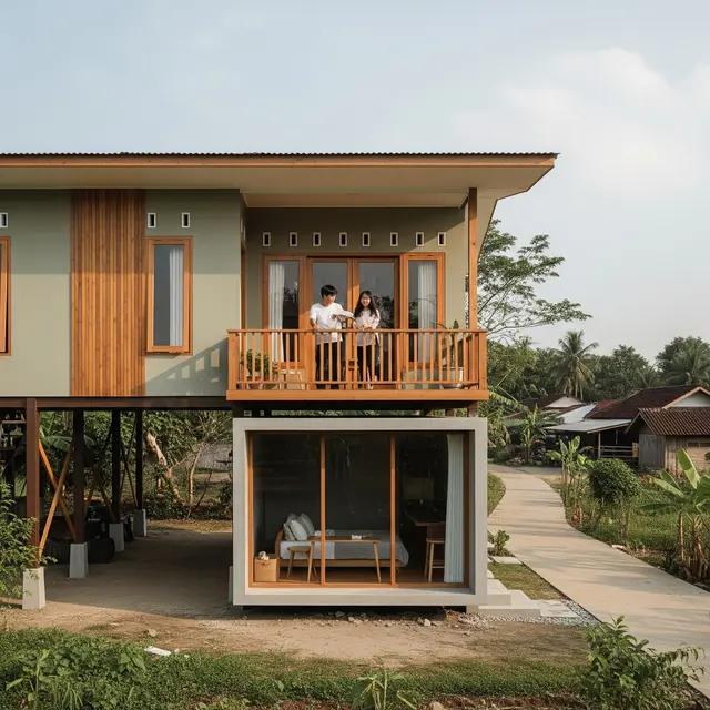 Contoh Rumah Tumbuh di Desa untuk Keluarga Muda (Gemini AI)