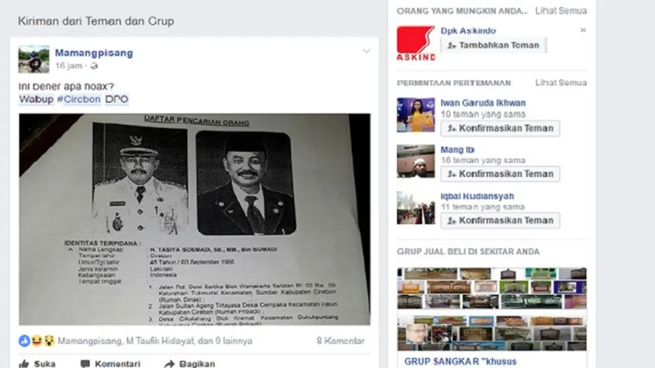 Wakil Bupati Cirebon DPO Kasus Korupsi Bansos, di Mana Dirimu?  
