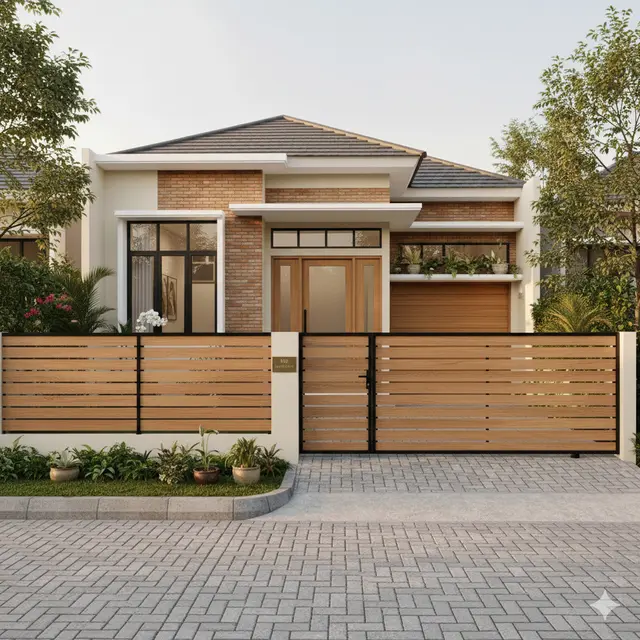 7 Model Rumah Mungil Bergaya Mewah dengan Pagar Kayu Klasik, Perpaduan Estetika dan Fungsionalitas