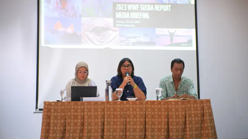 Konferensi pers Yayasan WWF Indonesia mengenai Sustainable Banking Assessment (SUSBA). (Dok WWF)