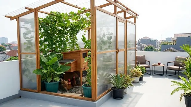 Kandang Ayam di Rooftop Rumah