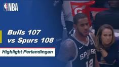 DeMar DeRozan mencetak 21 poin bagi Spurs dalam kemenangan dekat melawan Bulls 108-107.