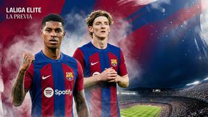 Barcelona - Marcus Rashford dan Anthony Gordon. (Bola.com/Generated AI)