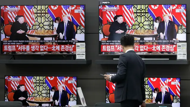 Antusiasme Warga Dunia Saksikan Pertemuan Trump-Kim Jong-un
