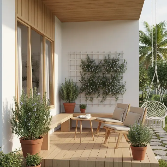 Model Teras Rumah Modern dengan Tanaman Rambat Pengusir Ular Alami