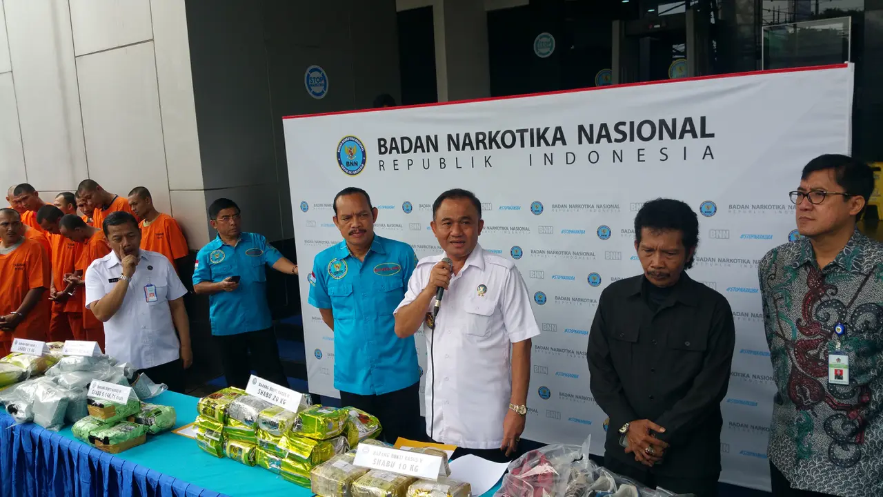 BNN menggelar jumpa pers pengungkapan sabu