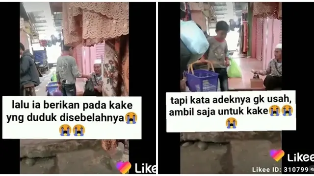 Aksi Bocah Penjual Gorengan Ini Beri Dagangannya ke Seorang Kakek ini Bikin Haru