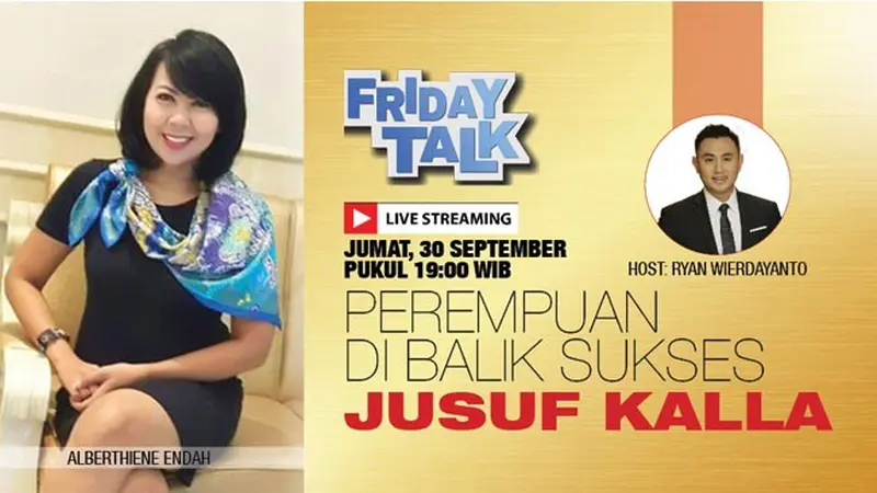 Saksikan Live streaming Friday Talk Bersama Alberthiene Endah 