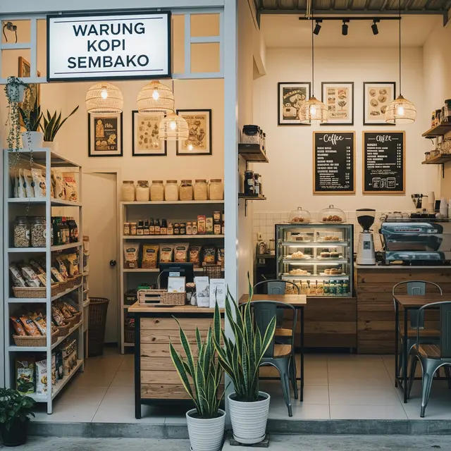 Model Warung Semi Kafe Minimalis