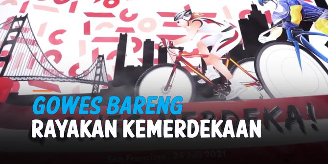 VIDEO: Diaspora Indonesia Gowes Bareng Rayakan HUT ke-76 Kemerdekaan RI