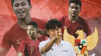 Timnas Indonesia - Shin Tae-yong, Asnawi, Osvaldo Haay, Syahrian Abimanyu (Bola.com/Adreanus Titus)