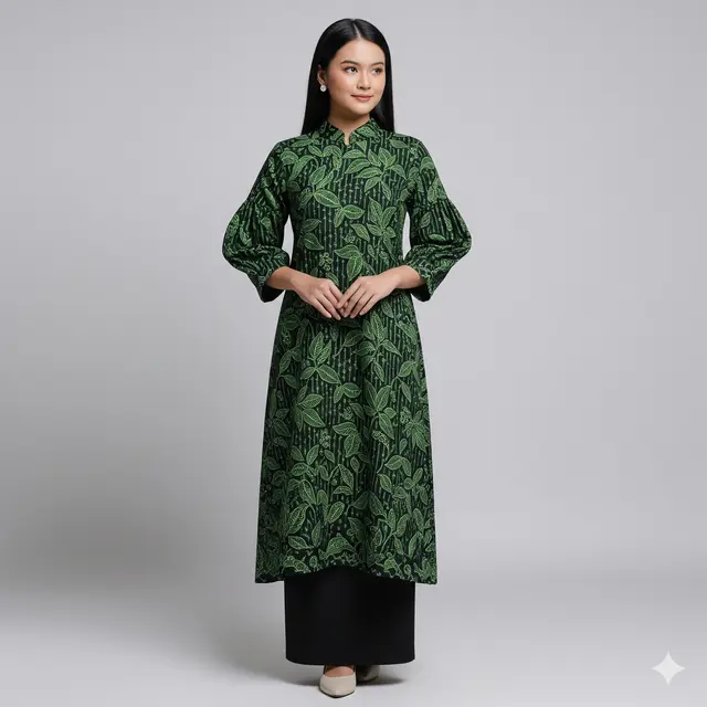 Model Tunik Batik Lengan Bishop Simple Tapi Mewah yang Elegan. Gemini