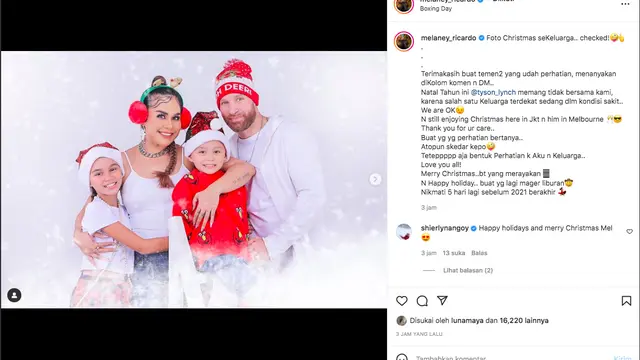 Melaney Ricardo Buka Suara Usai Unggah Foto Perayaan Natal Tanpa Suami. (instagram.com/melaney_ricardo)