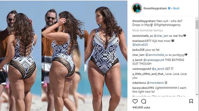 ertubuh plus, model Ashley Graham percaya diri. (instagram.com/theashleygraham/)