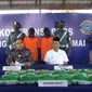 Konferensi pers penggagalan masuknya sabu yang merupakan jaringan narkoba Malaysia ke Kota Dumai oleh TNI AL. (Liputan6.com/Istimewa)