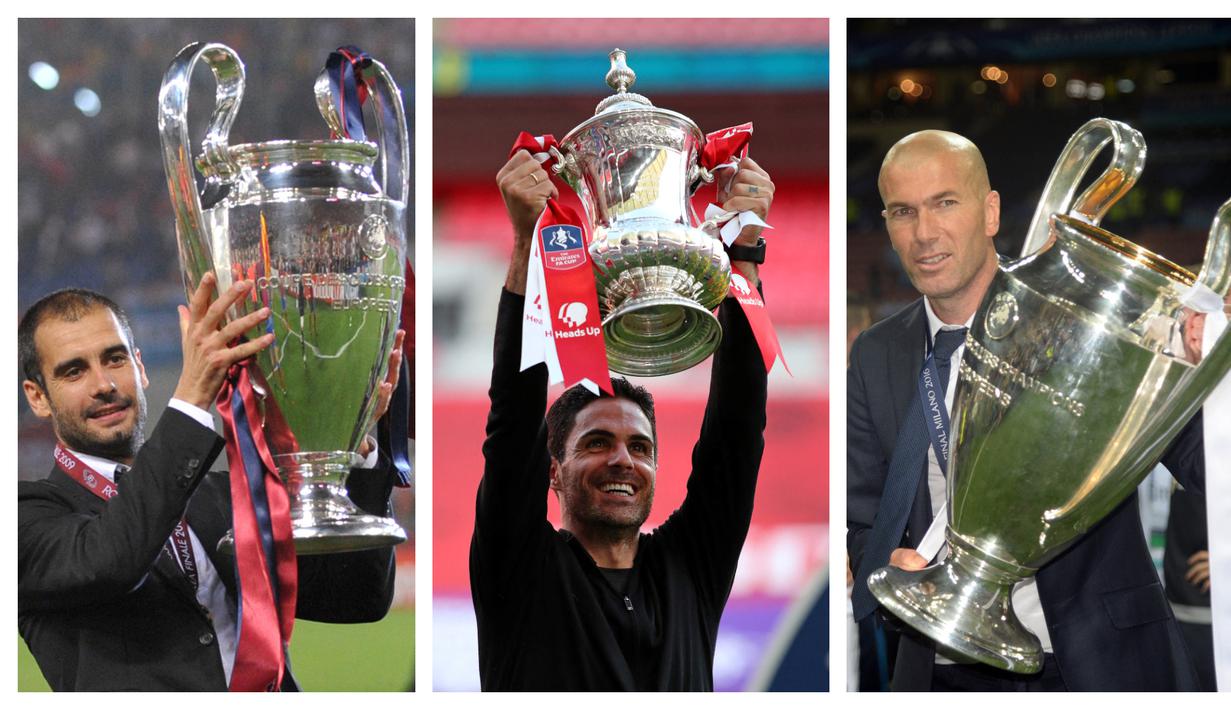 Memulai sebuah pekerjaan baru, biasanya membutuhkan waktu untuk beradaptasi. Tak terkecuali untuk jabatan pelatih tim sepak bola di Eropa. 5 pelatih berikut ternyata tak butuh waktu lama untuk mempersembahkan trofi di musim pertamanya. Siapa saja mereka? (Kolase Foto AFP)