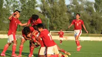Timnas Indonesia U-19 merayakan gol ke gawang Arab Saudi dalam laga uji coba bertajuk  International U-19 Friendly Tournament 2020, Jumat (11/9/2020). (foto: PSSI)