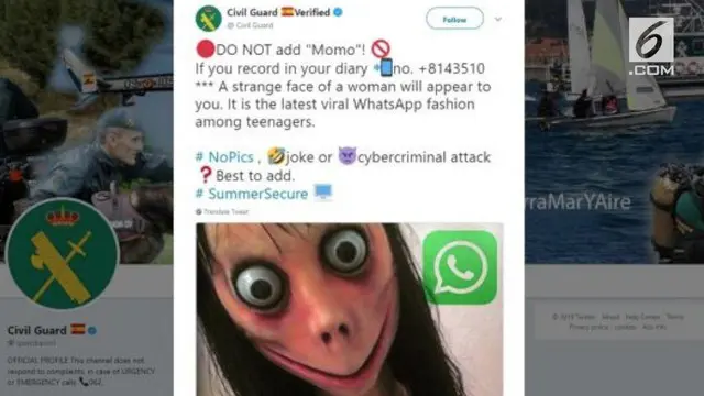 VIDEO: Tren Momo Challenge, Ajak Pengguna Bunuh Diri