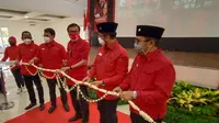 Peresmian Gedung Serba Guna Megawati Sokearnoputri. (Senin, 22/08/2021). (Liputan6.com/Yandhi Deslatama).