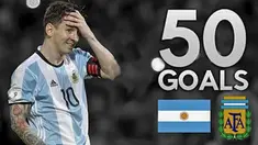 Video 50 gol Lionel Messi di timnas Argentina sejak messi bermain pada tahun 2006 hingga 2016.