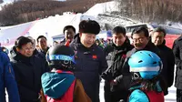 Presiden China Xi Jinping mengecek persiapan Olimpiade Musim Dingin 2022. (CEN)