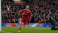 Selebrasi Florian Wirtz dalam laga Liga Inggris antara Liverpool vs Wolverhampton, Sabtu (27/12/2025). (AP Photo/Ian Hodgson)