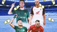 BRI Liga 1 - Marko Simic (Persija), Wiljan Pluim (PSM), Ferdinand Sinaga (Persebaya), Rafael Conrado (Persikabo) (Bola.com/Salsa Dwi Novita)