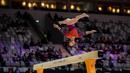<p>Pesenam Jepang, Hwang Seohyun beraksi pada nomor balok keseimbangan dalam Kejuaraan Dunia Gimnastik 2025 di Indonesia Arena, Senayan, Jakarta, Senin (20/10/2025). (Bola.com/Bagaskara Lazuardi)</p>