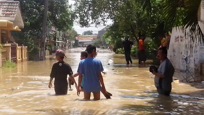 Banjir rendam permukiman di Bojongkulur, Kecamatan Gunungputri, Kabupaten Bogor, Jawa Barat
