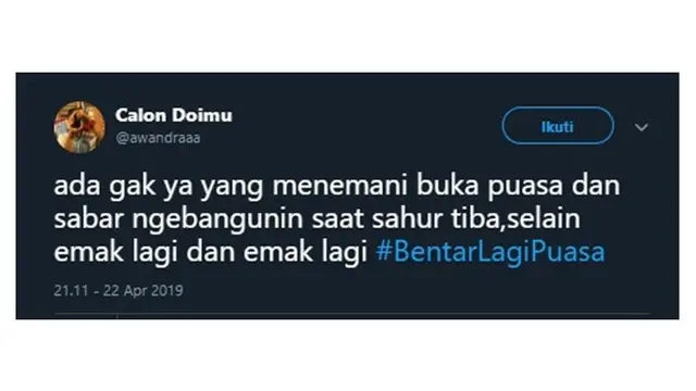 Drama Netizen soal Bentar Lagi Puasa Ini Bikin Nyesek