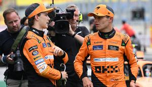 Norris hanya unggul 0,044 detik dari rekan setimnya Oscar Piastri dan . (Ferenc ISZA/AFP)